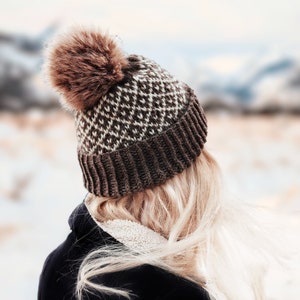 BREIPATROON ⨯ Fair Isle beanie gebreid patroon, beanie gebreid patroon ⨯ beanie eenvoudig breipatroon, gezellige muts breipatroon