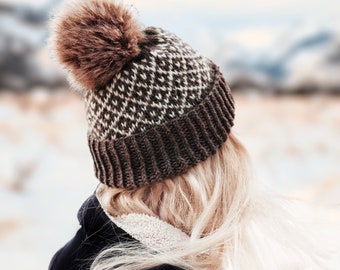 KNITTING PATTERN ⨯ Fair Isle Beanie Knit Pattern, Beanie Knit Pattern ⨯ Beanie Easy Knitting Pattern, Cozy Hat Knitting Pattern