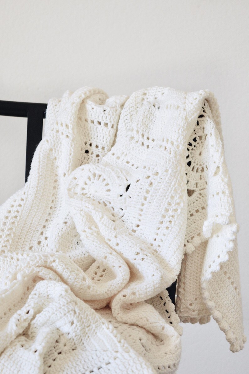 granny square blanket crochet pattern. crochet modern throw blanket. hygge decor modern crochet throw afghan decor blanket. granny square lace crochet throw baby blanket.