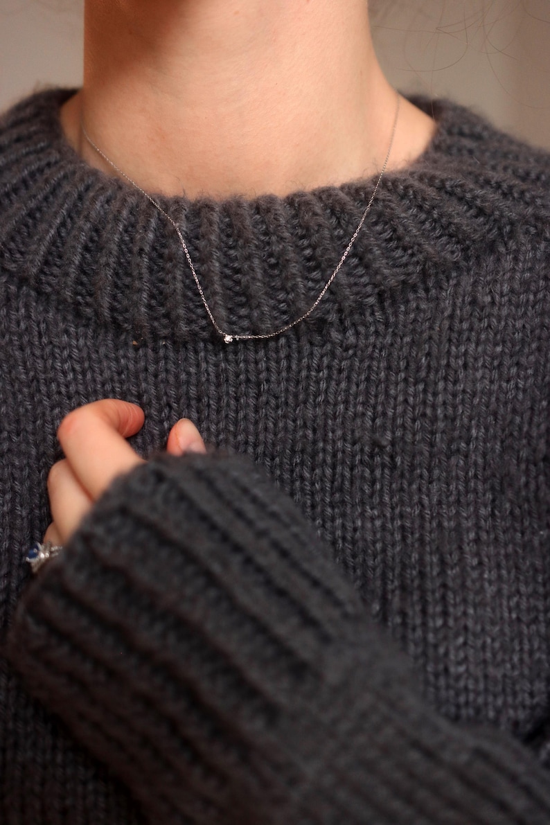 Women's cropped crewneck raglan sweater knitting pattern, oversized seamless top-down pullover in worsted weight yarn, beginner knit jumper PDF instant download. easy knit sweater pattern, beginner knit raglan sweater.