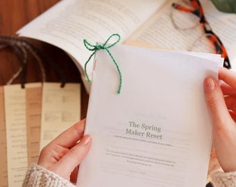 Spring Maker Reset: Printable Workbook for Knitters, Crocheters, & Makers - Instant Download with Bookmarks, Wash Tags, Journal Prompts