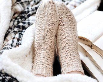 KNITTING PATTERN ⨯ Cozy Socks Knitting Pattern, Women Socks Knit Pattern ⨯ Easy Socks Knitting Pattern, Easy Knit Pattern, Knit Socks