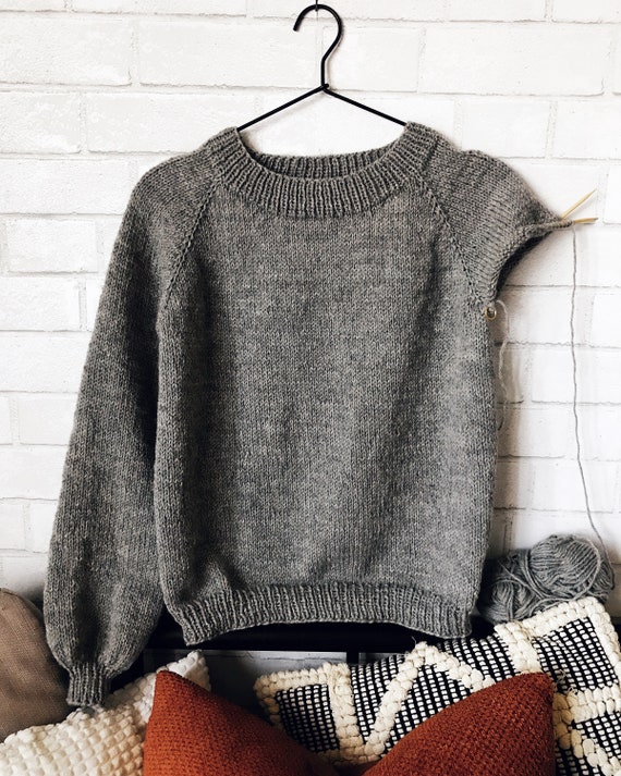 Knitting Pattern Easy Knit Sweater Knitting Pattern Womens Sweater Pattern Raglan Sweater Knit Pattern Easy Sweater Knitting Pattern