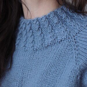 Cable knit sweater pattern, easy raglan sweater knitting pattern. women top down seamless raglan sweater with cables. oversize knit sweater pattern for women. beginner turtleneck pullover sweater knit pattern. high neck jumper knit pattern mock neck. Knit sweater pattern, women's oversized raglan jumper cable knit mock neck instant download
