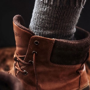 Mens socks knitting pattern, easy knit mens socks, top down socks knitting pattern. Crew socks knit pattern, knit man socks pattern. Classic men's socks knitting pattern, easy ribbed knit socks in worsted weight yarn, beginner men's boot socks PDF instant download