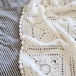 granny square blanket crochet pattern. crochet modern throw blanket. hygge decor modern crochet throw afghan decor blanket. granny square lace crochet throw baby blanket.