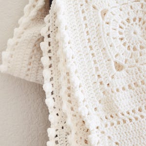 granny square blanket crochet pattern. crochet modern throw blanket. hygge decor modern crochet throw afghan decor blanket. granny square lace crochet throw baby blanket.