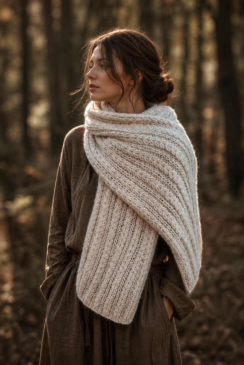 chunky knit scarf easy knitting pattern windchill scarf