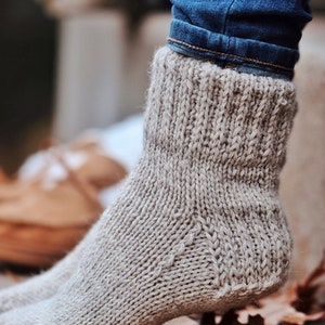 KNITTING PATTERN Cozy Socks Knitting Pattern Worsted Socks Knit Pattern, Double-Knit Socks Pattern Easy Knit Socks Pattern, Cozy Socks image 3