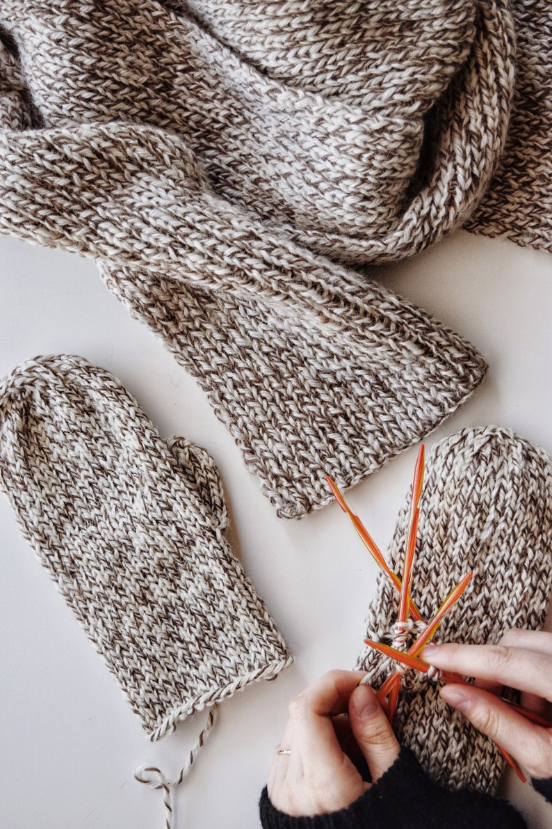 KNITTING PATTERN Beginner Knit Mittens Knitting Pattern Etsy
