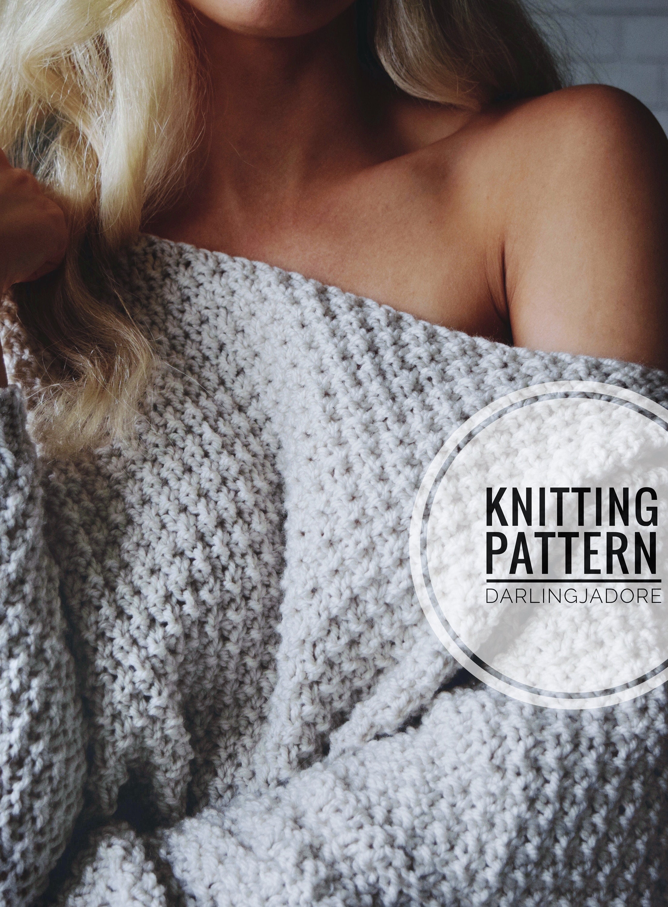 KNITTING PATTERN Off Shoulder Sweater Chunky Knit Sweater Etsy