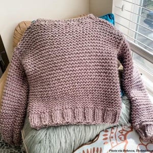 Women's chunky knit sweater pattern, beginner-friendly oversized jumper instant download pdf