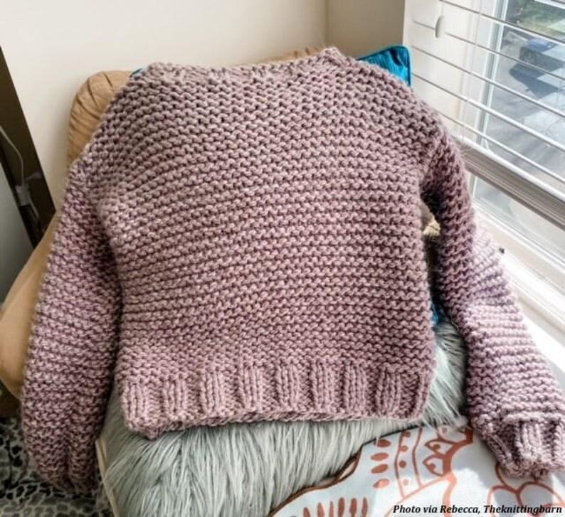 Women's chunky knit sweater pattern, beginner-friendly oversized jumper instant download pdf