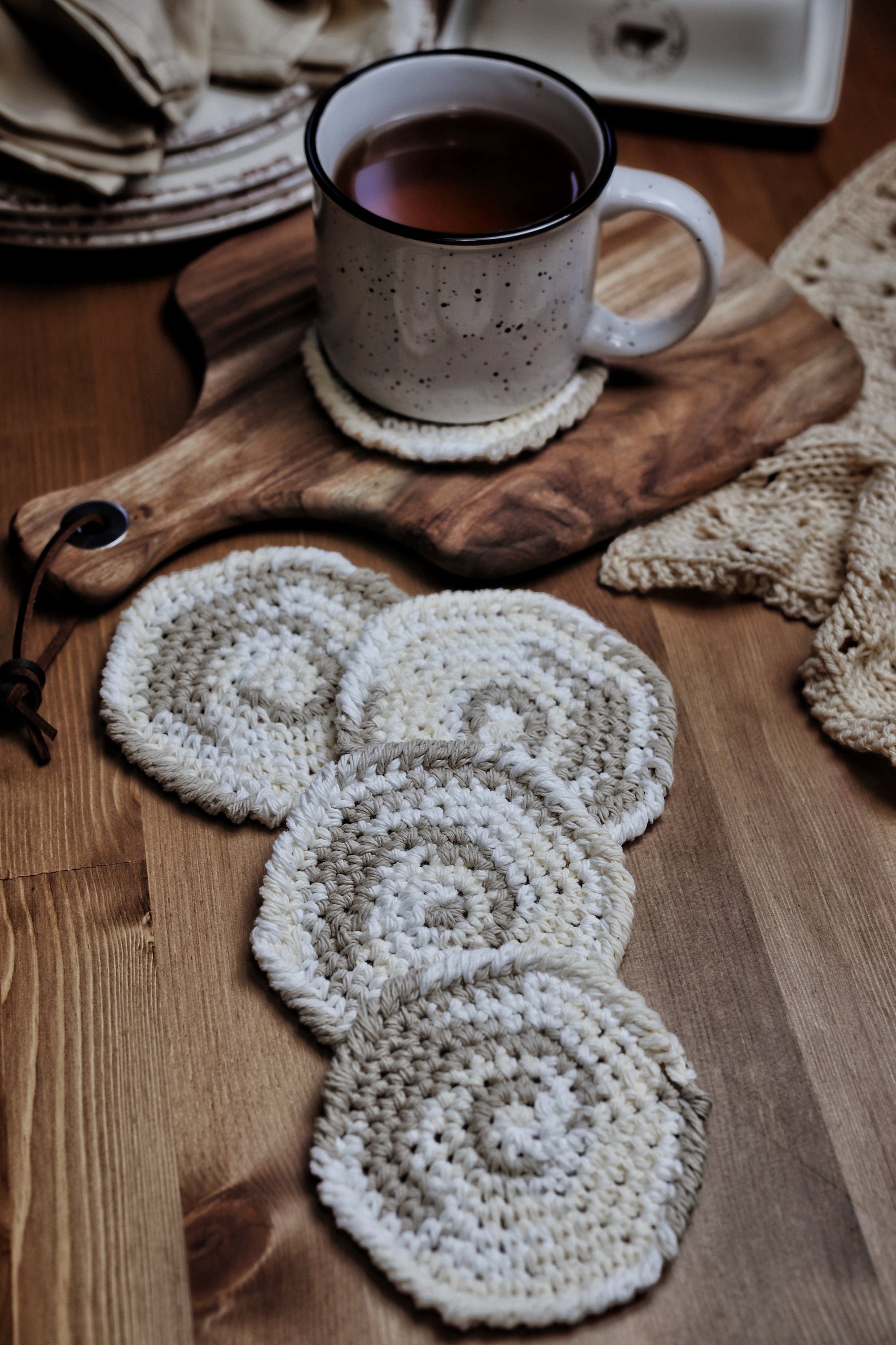 CROCHET PATTERN Classic Round Coaster Crochet Pattern Easy Etsy