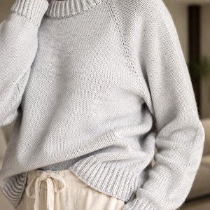 Damen Raglanpullover Strickmuster, von oben nach unten Nahtloser Pullover, DK Garn Strickpullover Muster, Übergroßer Strickpullover Muster, Videos