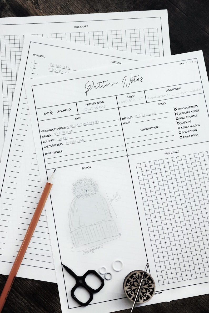 knitting pattern draft and crochet pattern drafting notes instant download pdf. easy knitting pattern help