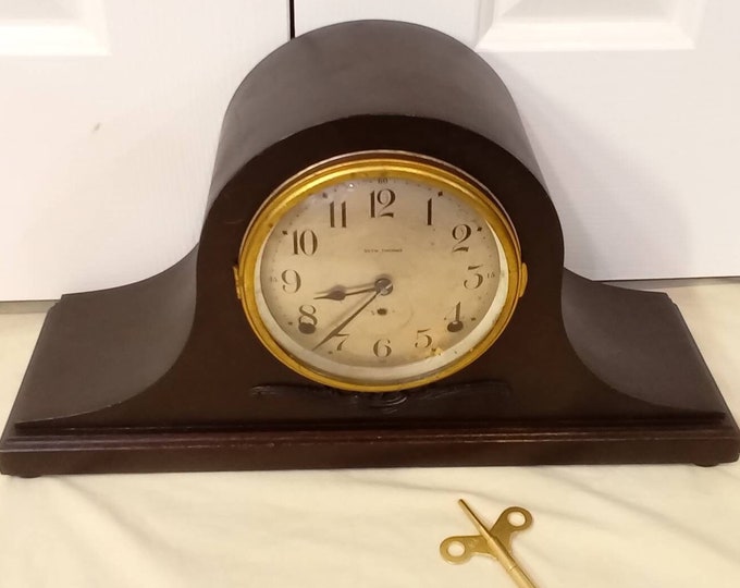Antique Seth Thomas Cymbal 1 Mantel Clock, 8day Dual Gong Time and