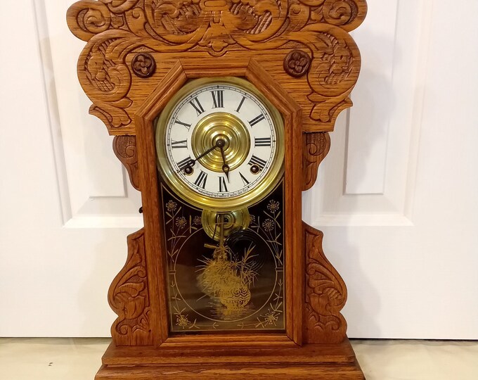 Restored Antique E. Ingraham Kitchen Clock 8 Day Time Strike Etsy
