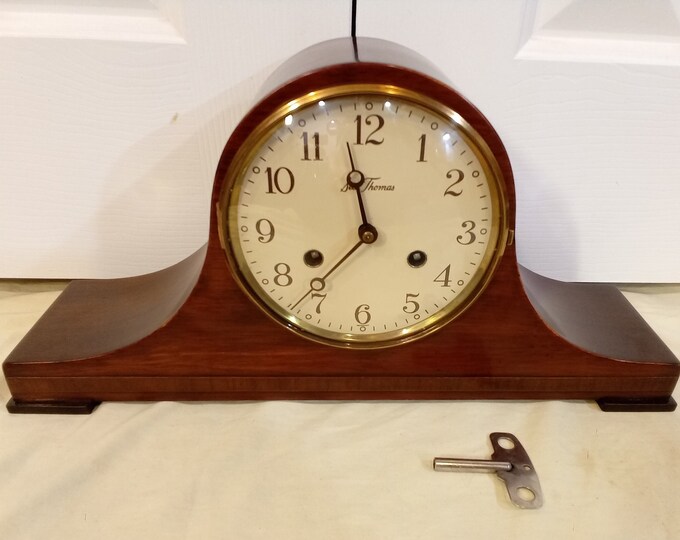 Vintage Seth Thomas Triple Rod Chime Mantel Clock, Professionally Restored, Hermle German 8 Day