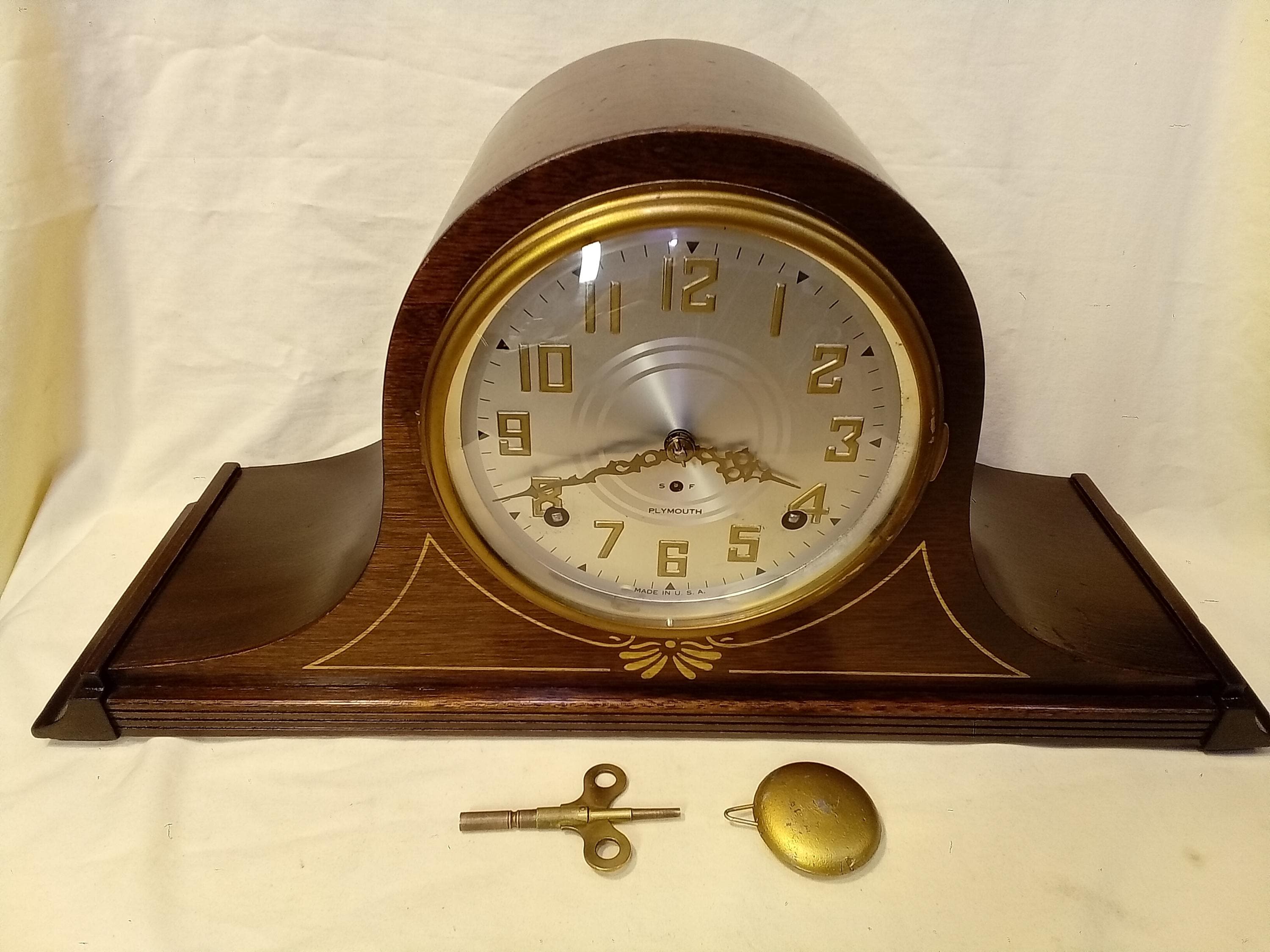 Restored Antique Seth Thomas Plymouth Mantel Tambour Wood Clock, 8