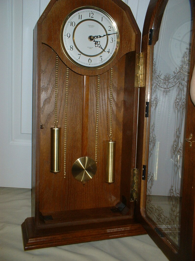 Verichron Quartz Westminster Pendulum Wall Clock Vintage Wood Etsy