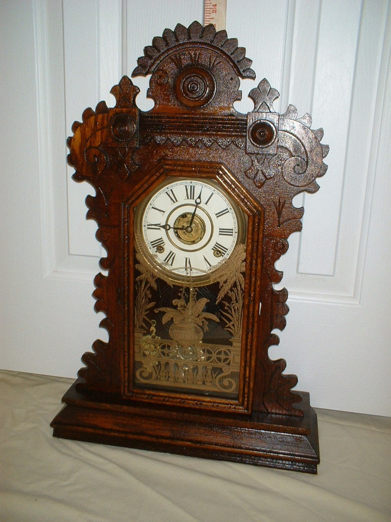 Antique E. Ingraham Kitchen Clock with Alarm 8 Day Time Etsy