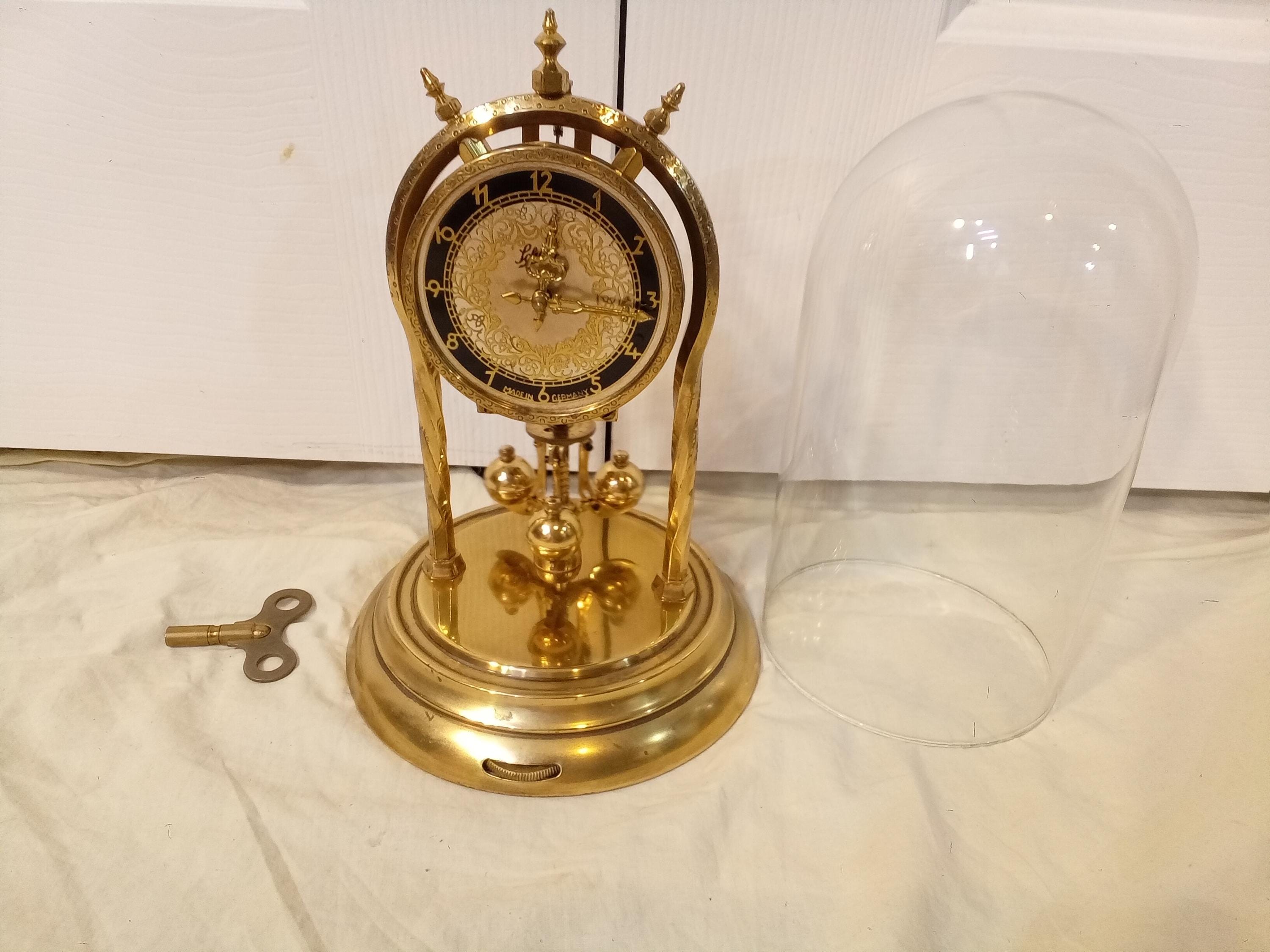 Schatz Mini German Brass Anniversary 400 Day Mantel Clock, Fully Schatz Mini German Brass Anniversary 400 Day Mantel Clock, Fully
