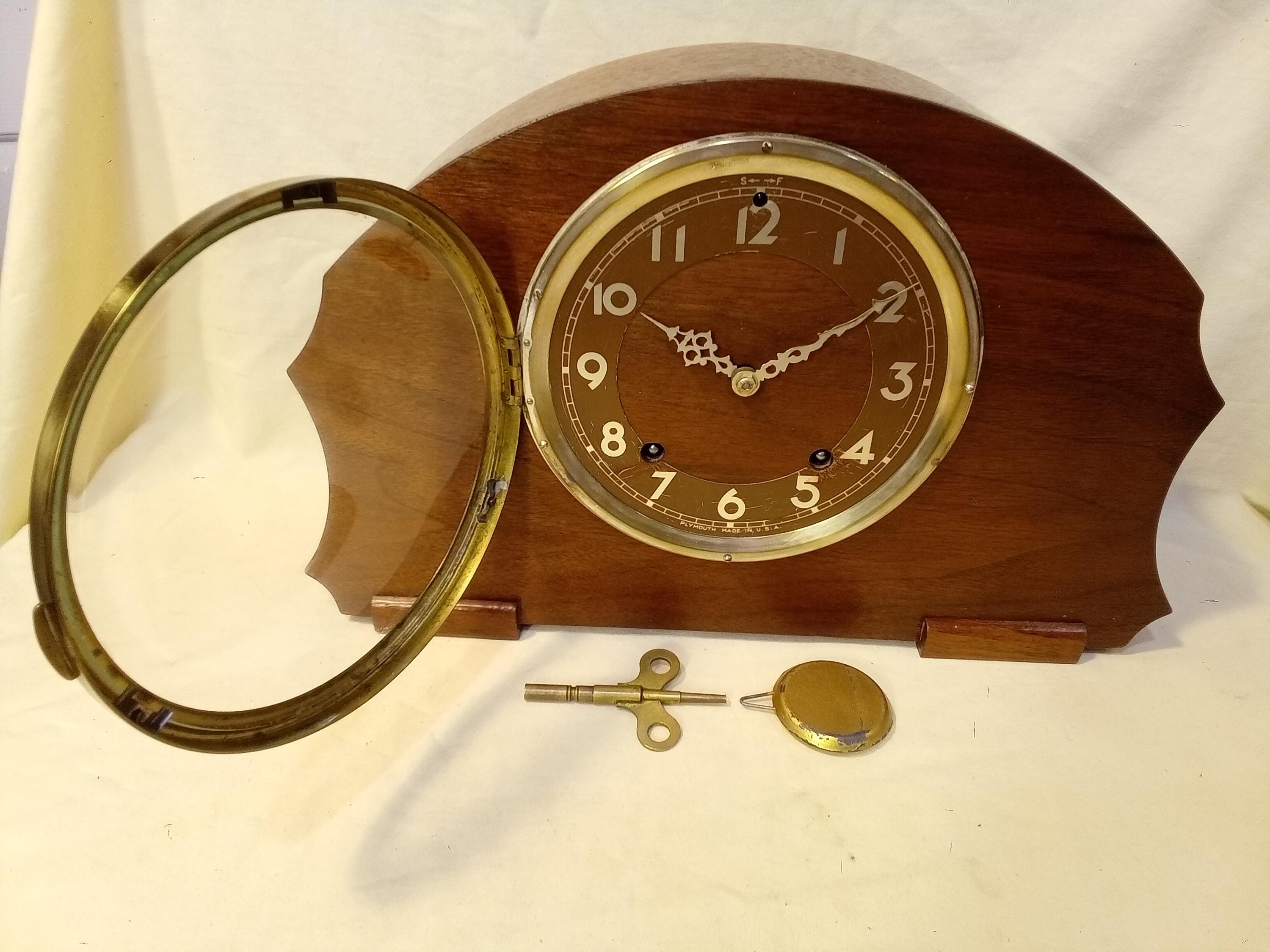 【新品】oldmountain brass tsuchime MOLDS 槌目 Restored Antique Seth Thomas Plymouth Mantel Radio Shaped Wood
