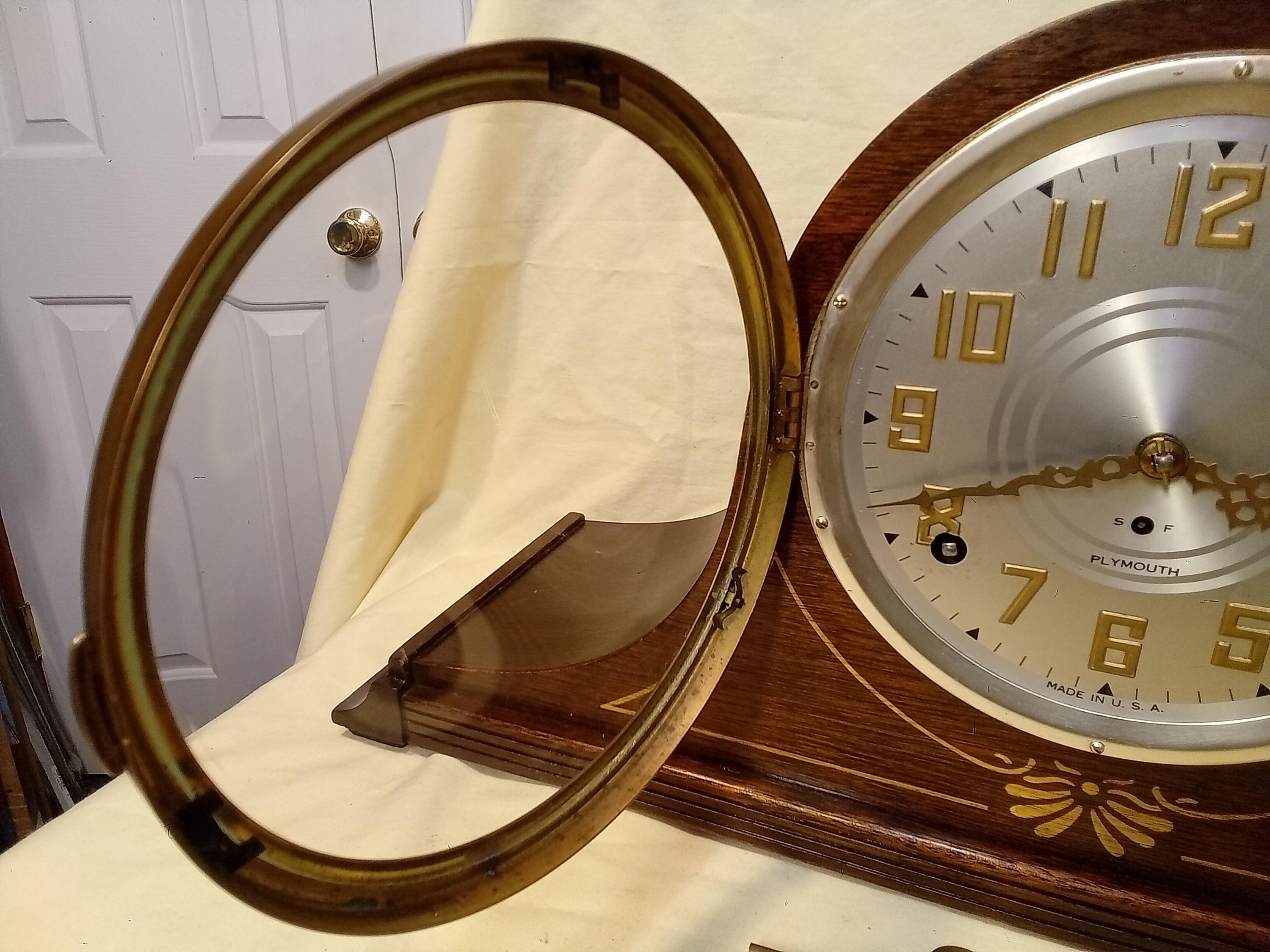 Restored Antique Seth Thomas Plymouth Mantel Tambour Wood Clock, 8 