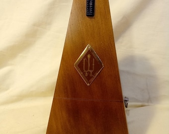 Freshly Serviced Vintage Wittner Walnut Finish Wood Case Maelzel Metronome Germany, Working, Calibrated, Runs Great.