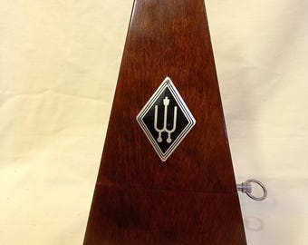 Restored Vintage Wittner Mahogany Finish Wooden Case Maelzel Metronome Germany - Working, Calibrated, In-Beat, Metal Gears, fully serviced
