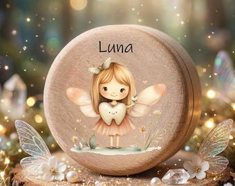 Tooth Fairy Box, Personalized Name Wood Tooth Fairy Keepsake Box, Custom Name Tooth Fairy Box, Birthday Gift, Gift for Kids Christening Gift