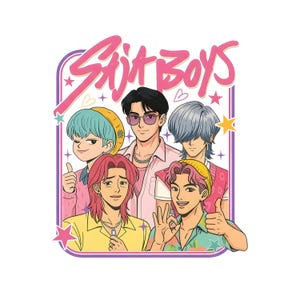 Saja Boys PNG | Kpop Demon Hunters Anime Idol Group Clipart (digital nedladdning)