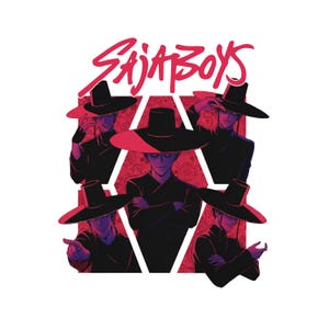 Saja Boys PNG featuring a dark anime idol group inspired by Kpop Demon Hunters movie design. Trendy kpop shirt sublimation digital download with retro kpop design, dark kpop png, fantasy boy png, anime style boy, and fantasy kpop art. High quality Saja Boys PNG includes Demon Hunters PNG, demon hunter png, saja boys band, saja boys merch, saja boys shirt, saja boys kpop png, kpop unisex png, kpop movie shirt, kpop merch clipart, and Huntrix merch graphics.