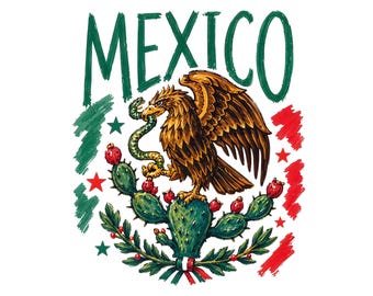 Mexico Eagle Flag PNG | Mexican Pride Shirt Design (Digital Download)