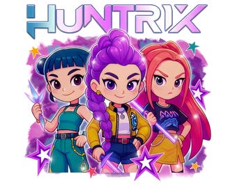 Kpop Huntrix Saja Girls Anime Fan Art PNG, Dämonenjäger Clipart (digitaler Download)