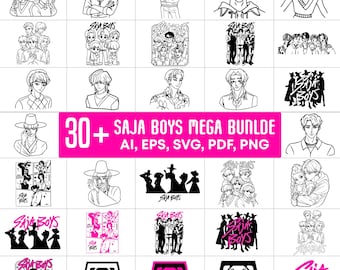 Saja Boys SVG Bundle | K-Pop Demon Hunters, Anime Logos (Digital Download)