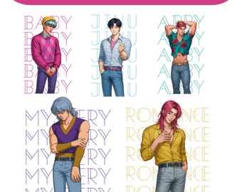 Saja Boys K-Pop PNG Clipart Bundle | Anime Idol Group (Digital Download)