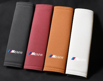 2 piezas de funda protectora de hombro para cinturón de seguridad de gamuza para automóvil BMW M
