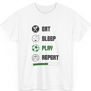 Eat Sleep Play Repeat Tee | Gaming Minimalist Typography Shirt