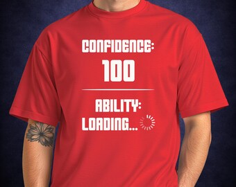 自信100、能力ロードTシャツ｜ゲーマーレベルアップTシャツ