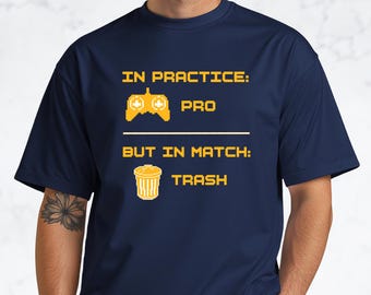 練習ではプロ、試合ではダメなゲーマーTシャツ | 面白いゲーマーTシャツ