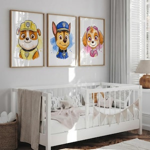 Kids Rescue Dog Wall Art Printable Set of 6, Puppy Hero Nursery Decor, Watercolor Dog Prints, Animal Kids Room Decor, Playroom Wall Art image 11