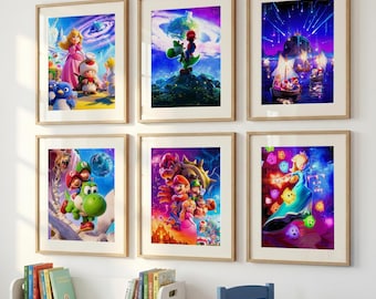 Super Wall Art Set of 6, Kids Room Decor, Super Posters, Gamer Room Decor, Video Game Wall Art, Movie 2026 Inspired Prints