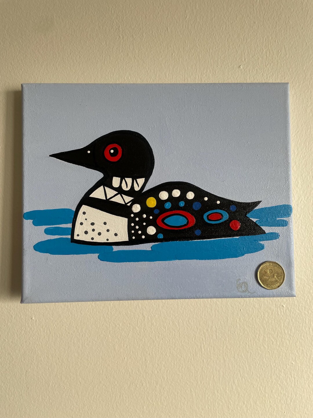 Original Loon Painting | Acrylic on Canvas | Anishinaabe Art - Etsy