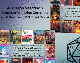 Dragon + Dungeon Magazines Complete Collection - 719 Total Docs | 1976–2013 RPG Digital Download | D&D, TSR, Wizards