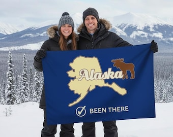 Alaska Been There Flag | Travel Souvenir | World Travel Flag | Travel Milestone Flag  |  Travel Gift | Adventurer Banner