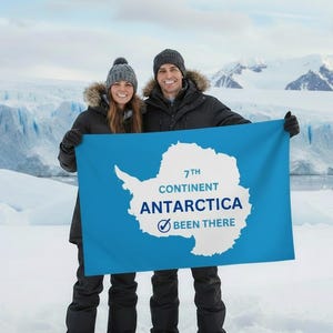 Antarktis 7:e kontinenten "Been There"-flagga | Resesouvenirflagga | WorldTravelBanner | Resemilstolpe-flagga | Resepresent |