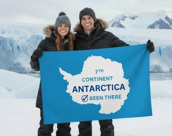 Antarctica 7th Continent Been There Flag | Travel Souvenir Flag | World Travel Banner | Travel Milestone Flag | Traveler Gift |