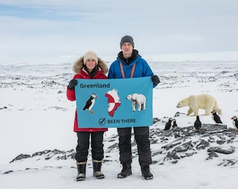 Greenland Been There Flag | Travel Souvenir | World Travel Flag | Travel Milestone Flag  |  Travel Gift | Adventurer Banner
